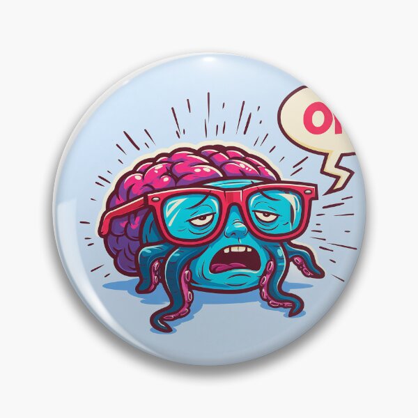 Item preview, Tired cartoon brain speech bubble with the text "Oh!" designed and sold by TanyaLovus.