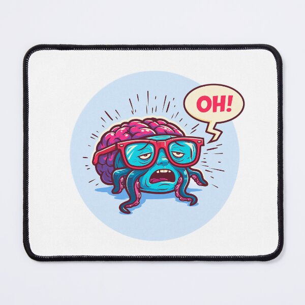 Item preview, Tired cartoon brain speech bubble with the text "Oh!" designed and sold by TanyaLovus.