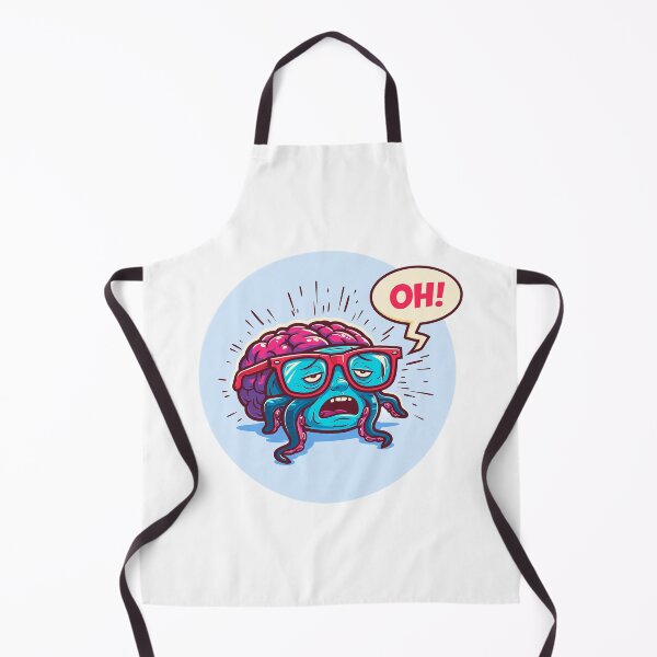 Item preview, Tired cartoon brain speech bubble with the text "Oh!" designed and sold by TanyaLovus.