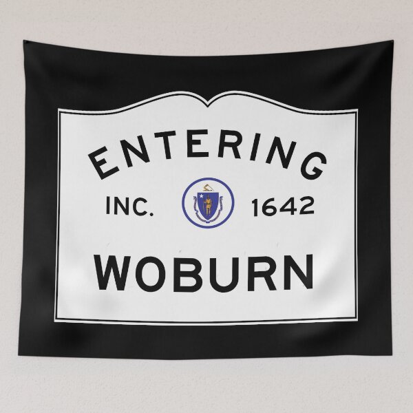 Item preview, Entering Woburn Massachusetts - Commonwealth of Massachusetts Road Sign designed and sold by NewNomads.