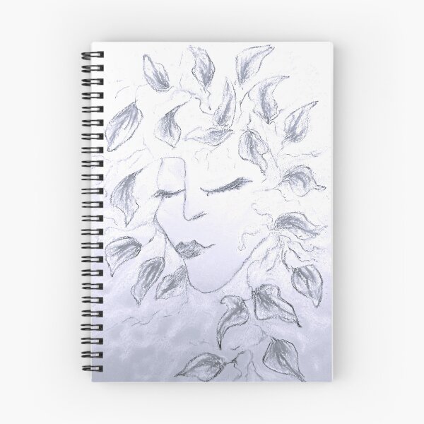 Item preview, Black and White Drawing Face Nature Leaves designed and sold by JHadfieldArt.
