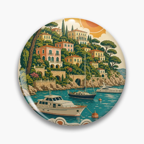 Item preview, Saint-Jean-Cap-Ferrat France Travel Souvenir - Retro Illustration designed and sold by VisualArtsOasis.