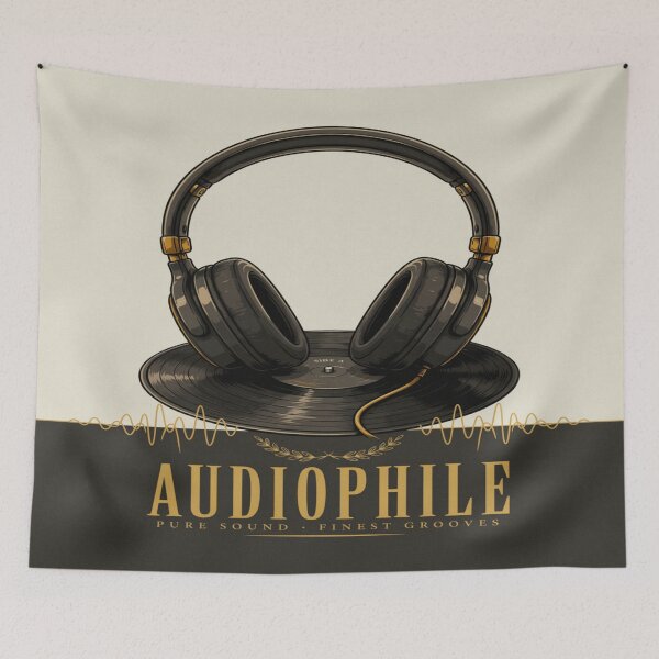 Item preview, Audiophile – Vintage Headphones Vinyl Pure Sound Design designed and sold by Midnight Veil Designs.