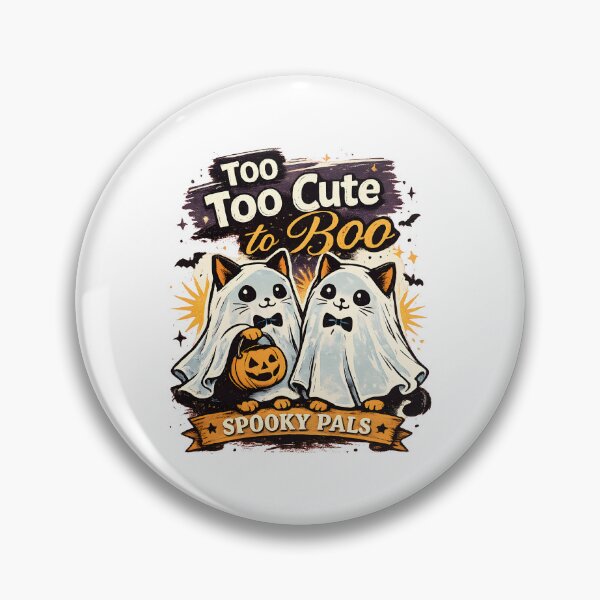 Item preview, Too Cute to Boo Ghost Cats Halloween Aesthetic Art designed and sold by DrawHandArt.