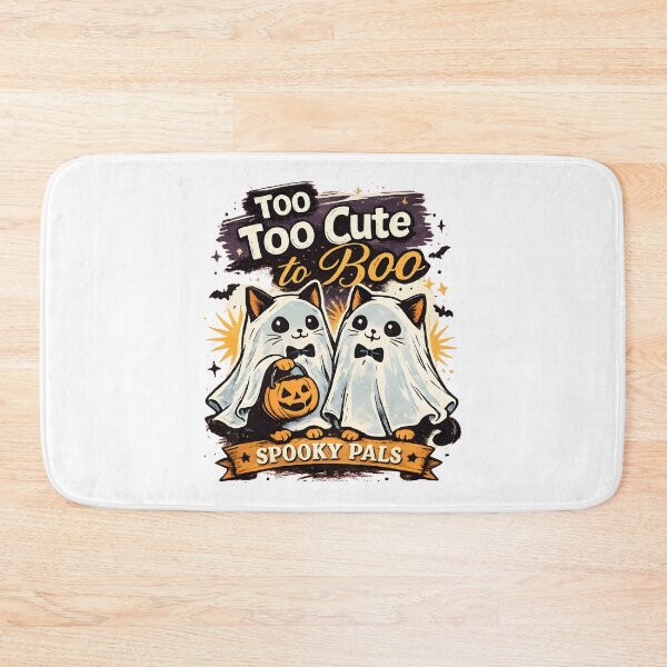 Item preview, Too Cute to Boo Ghost Cats Halloween Aesthetic Art designed and sold by DrawHandArt.