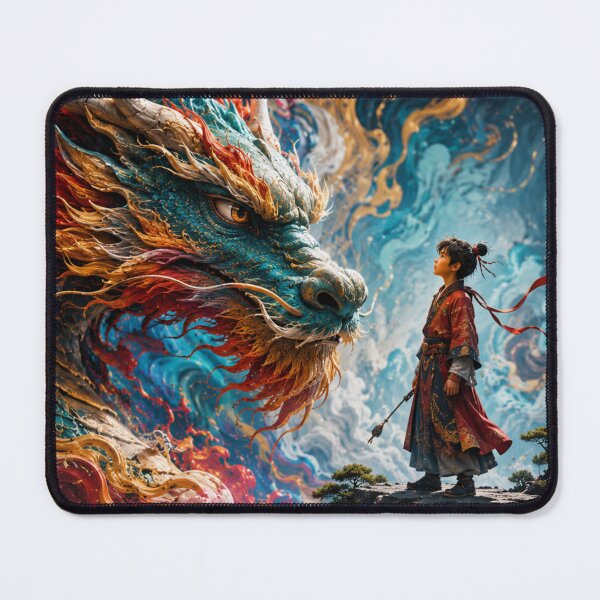 Item preview, Dragon and youth in celestial encounter designed and sold by Rebel74jf.