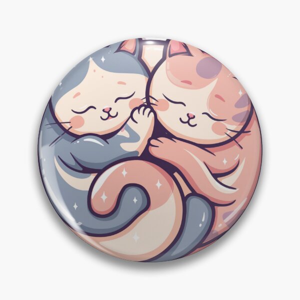 Item preview, Cute Kawaii Sleeping Cats Yin-Yang Sticker designed and sold by VectorForge.