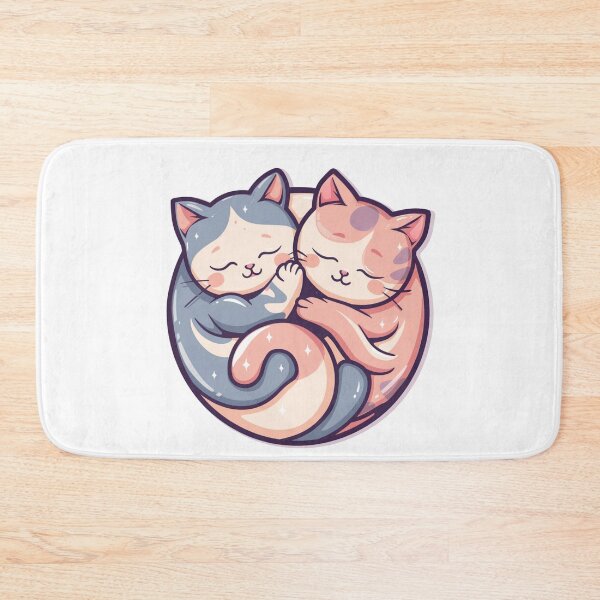 Item preview, Cute Kawaii Sleeping Cats Yin-Yang Sticker designed and sold by VectorForge.