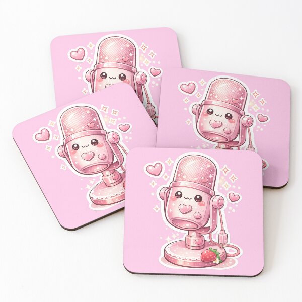 Item preview, Cute Pink Streaming Microphone Sticker designed and sold by Christiana-Art.