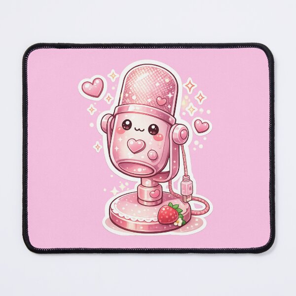 Item preview, Cute Pink Streaming Microphone Sticker designed and sold by Christiana-Art.