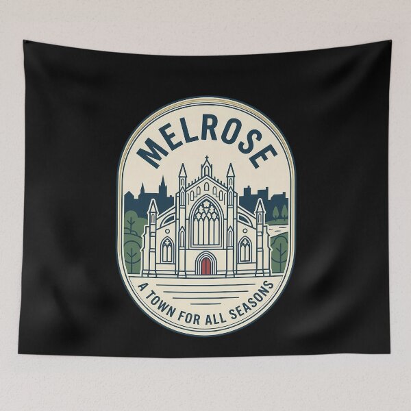 Aperçu de l'œuvre Emblème de voyage vintage de l'abbaye de Melrose, en Écosse créée et vendue par k3rstman1.