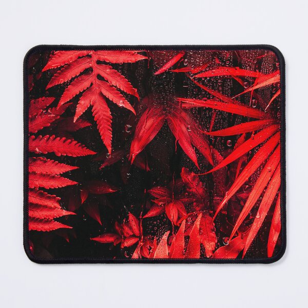 Item preview, Vibrant Red Leaves with Raindrops on a Dark Background designed and sold by Exodoi.