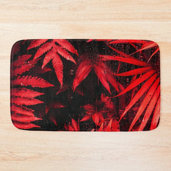 Item preview, Vibrant Red Leaves with Raindrops on a Dark Background designed and sold by Exodoi.