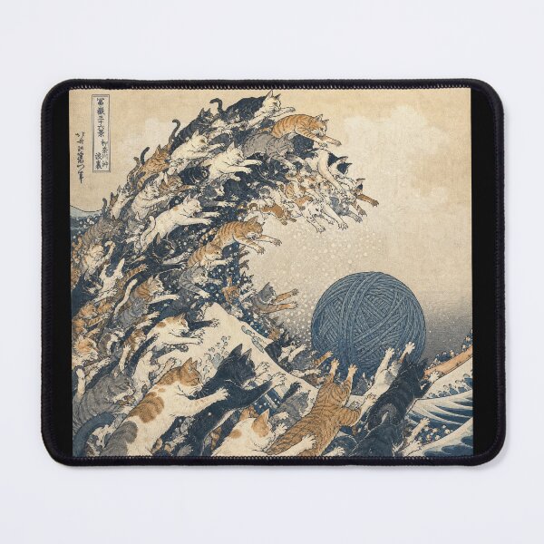 Item preview, the great wave...of cats designed and sold by vikngDesign.
