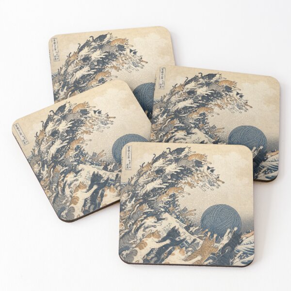 Item preview, the great wave...of cats designed and sold by vikngDesign.