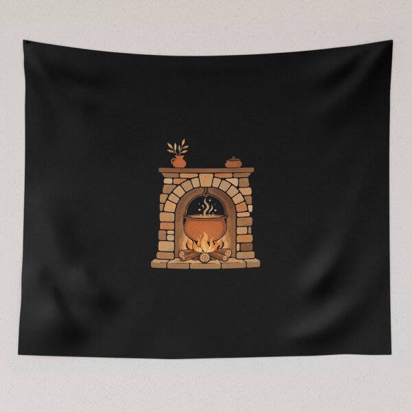 Item preview, Cozy Fireplace Cooking Pot Design designed and sold by House of Rein.