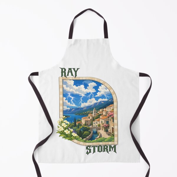 Item preview, RAY Storm – Mediterranean Thunder Landscape | Vintage Coastal Streetwear Graphic T-Shirt designed and sold by RAYapparel.