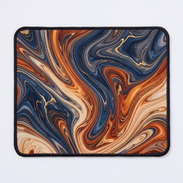 Item preview, Liquid Abstract in Burnt Orange and Navy — Bold Fluid Art designed and sold by SeamPix.