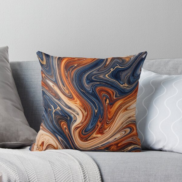 Item preview, Liquid Abstract in Burnt Orange and Navy — Bold Fluid Art designed and sold by SeamPix.