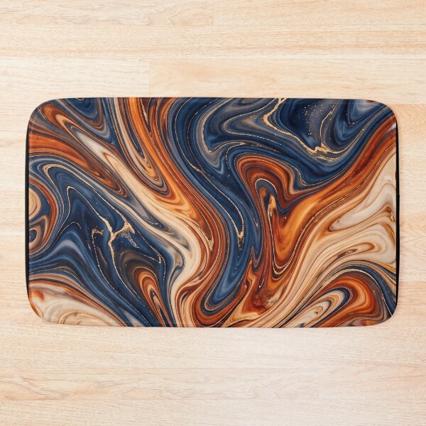 Item preview, Liquid Abstract in Burnt Orange and Navy — Bold Fluid Art designed and sold by SeamPix.