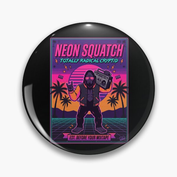 Item preview, Neon Squatch Synthwave Poster designed and sold by Roy & Tiffany.
