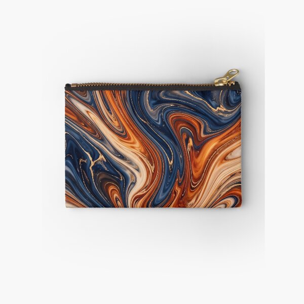 Item preview, Liquid Abstract in Burnt Orange and Navy — Bold Fluid Art designed and sold by SeamPix.