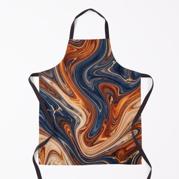 Item preview, Liquid Abstract in Burnt Orange and Navy — Bold Fluid Art designed and sold by SeamPix.