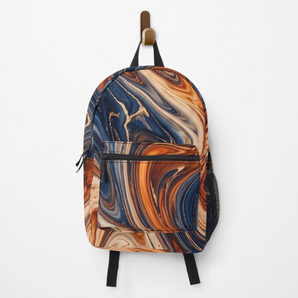 Item preview, Liquid Abstract in Burnt Orange and Navy — Bold Fluid Art designed and sold by SeamPix.