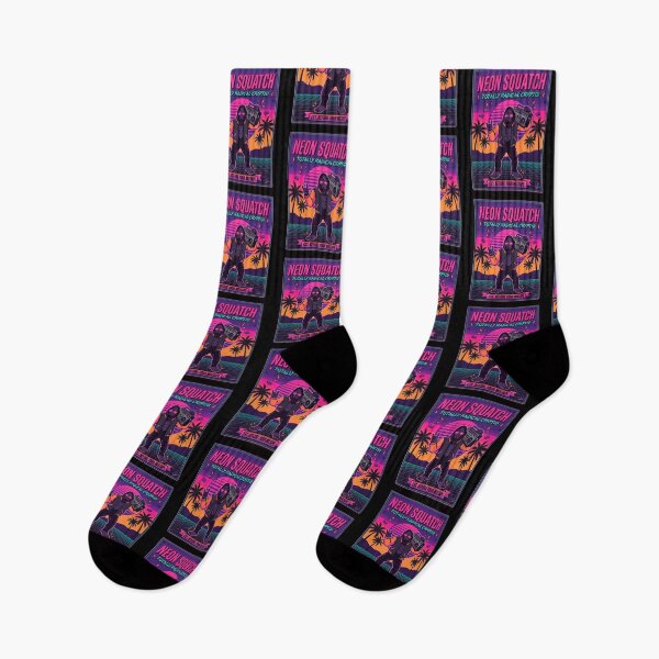 Item preview, Neon Squatch Synthwave Poster designed and sold by Roy & Tiffany.
