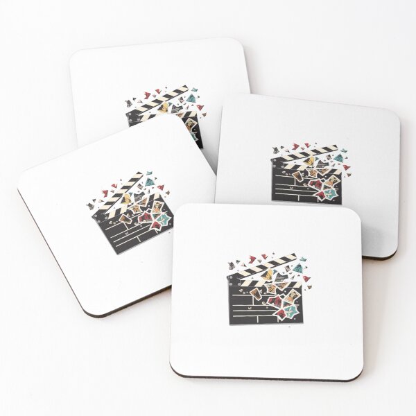 Item preview, Exploding Movie Clapperboard Pop Art Cinema Illustration designed and sold by ByKayaPrints.