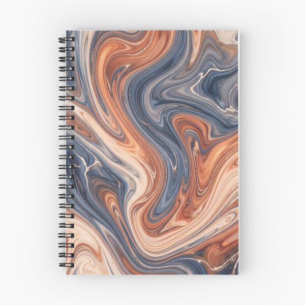 Item preview, Liquid Abstract in Terracotta and Navy — Modern Marble Art designed and sold by SeamPix.