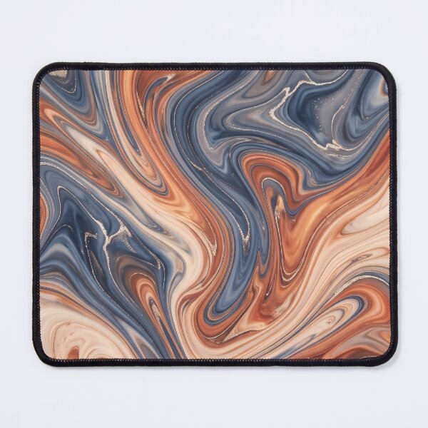 Item preview, Liquid Abstract in Terracotta and Navy — Modern Marble Art designed and sold by SeamPix.
