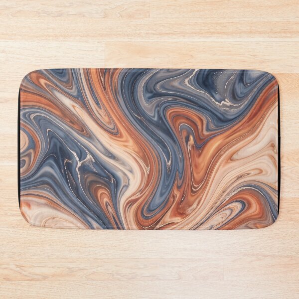Item preview, Liquid Abstract in Terracotta and Navy — Modern Marble Art designed and sold by SeamPix.