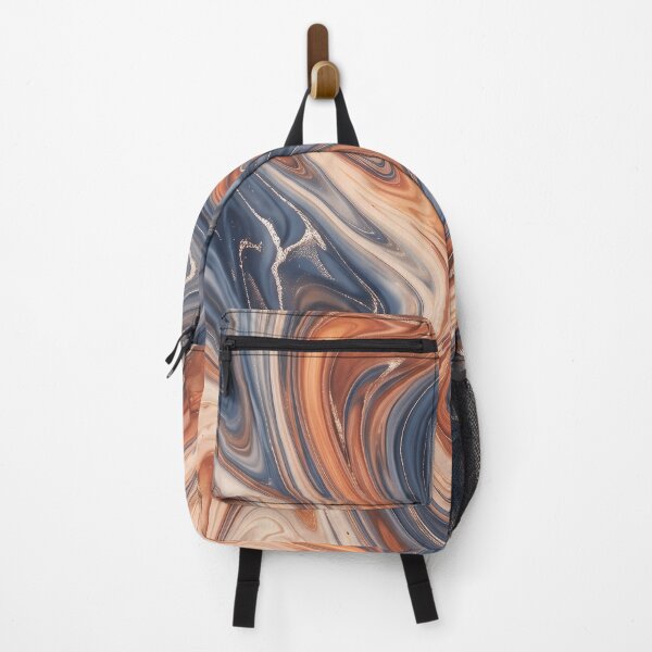 Item preview, Liquid Abstract in Terracotta and Navy — Modern Marble Art designed and sold by SeamPix.