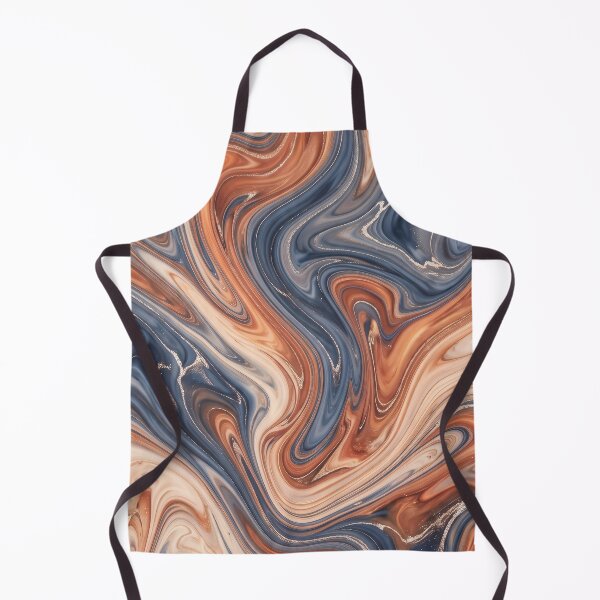 Item preview, Liquid Abstract in Terracotta and Navy — Modern Marble Art designed and sold by SeamPix.