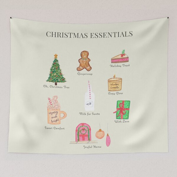 Item preview, Aesthetic Christmas poster of essential elements designed and sold by ElizabethCoelho.