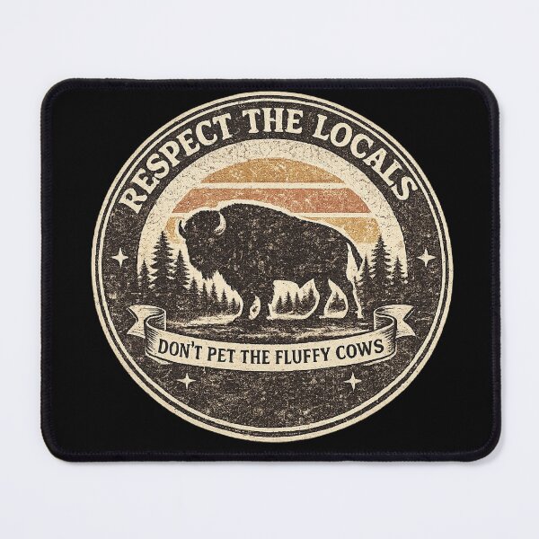 Item preview, Respect The Locals Vintage Bison Sunset designed and sold by EvergreenThread.