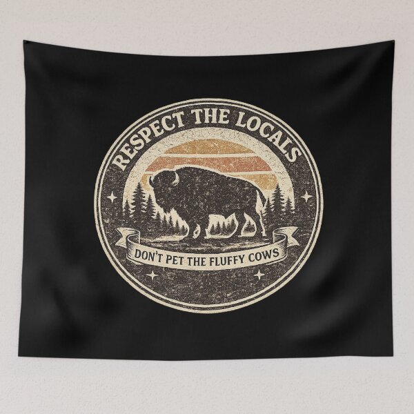 Item preview, Respect The Locals Vintage Bison Sunset designed and sold by EvergreenThread.