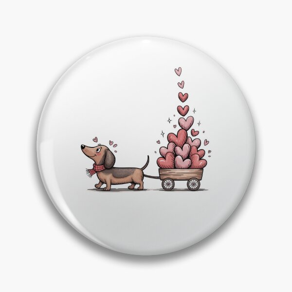 Item preview, Dachshund Pulling a Wagon of Hearts designed and sold by jkrphoto.