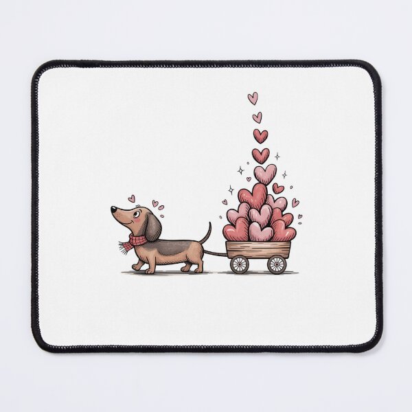 Item preview, Dachshund Pulling a Wagon of Hearts designed and sold by jkrphoto.