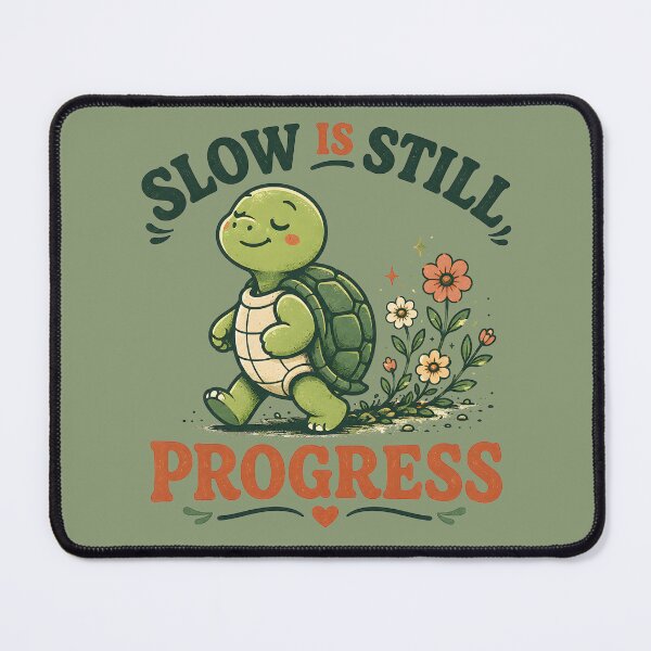 Item preview, Slow Is Still Progress Turtle Quote Sticker Cute Mental Health & Personal Growth Design designed and sold by MAD's Recreation Studio.