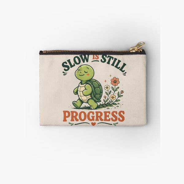 Item preview, Slow Is Still Progress Turtle Quote Sticker  Cute Mental Health & Personal Growth Design designed and sold by  Artistry in Motion by MADsrecreation.