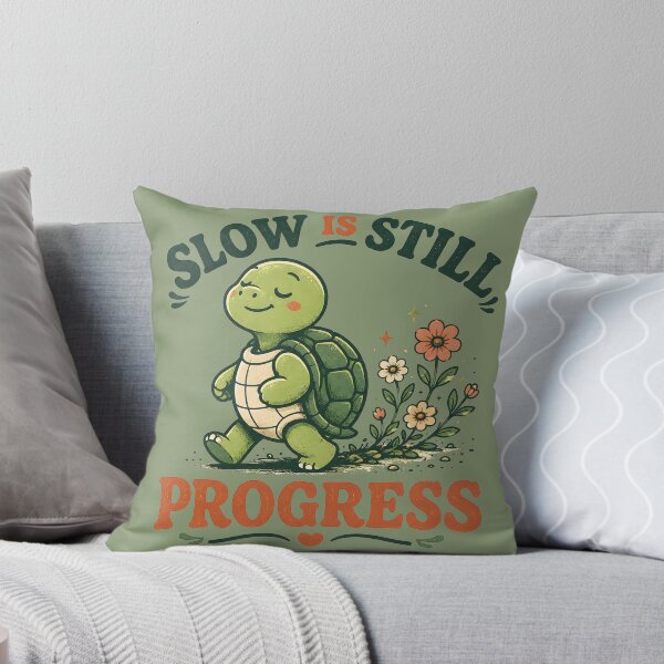 Item preview, Slow Is Still Progress Turtle Quote Sticker  Cute Mental Health & Personal Growth Design designed and sold by  Artistry in Motion by MADsrecreation.