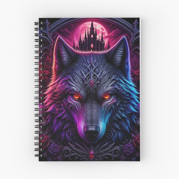 Item preview, Gothic Cyberpunk Wolf with Skulls and Roses designed and sold by AgnesB77.