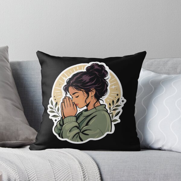 Item preview, Spiritual Christian Praying Woman Faith Art designed and sold by DrawHandArt.