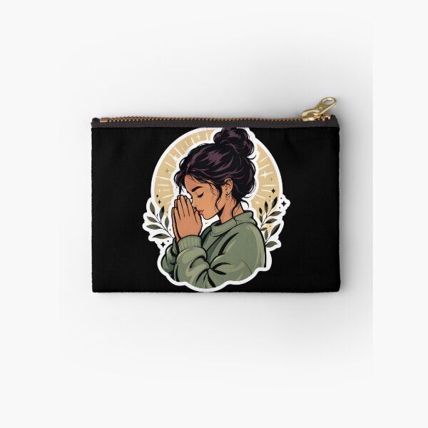 Item preview, Spiritual Christian Praying Woman Faith Art designed and sold by DrawHandArt.