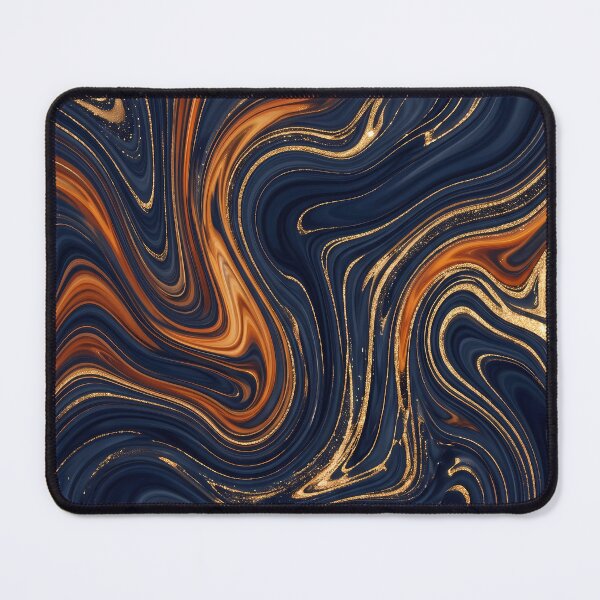 Item preview, Liquid Abstract in Navy and Gold — Luxury Marble Art designed and sold by SeamPix.