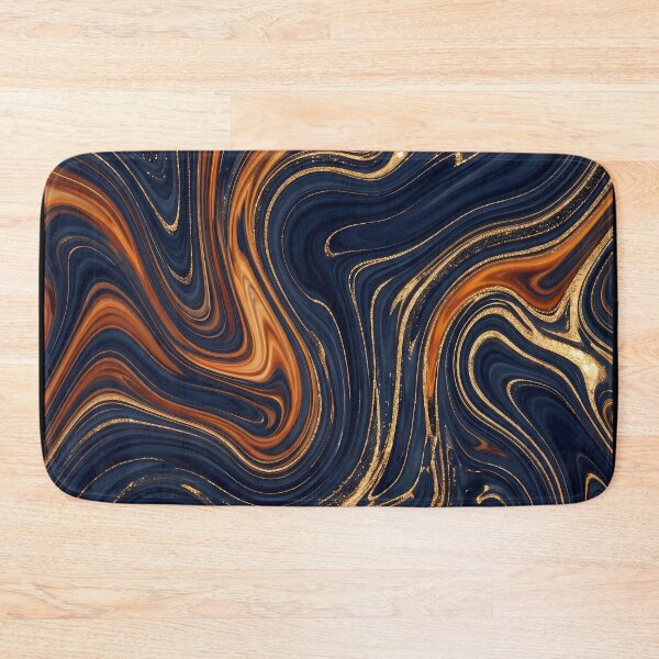 Item preview, Liquid Abstract in Navy and Gold — Luxury Marble Art designed and sold by SeamPix.