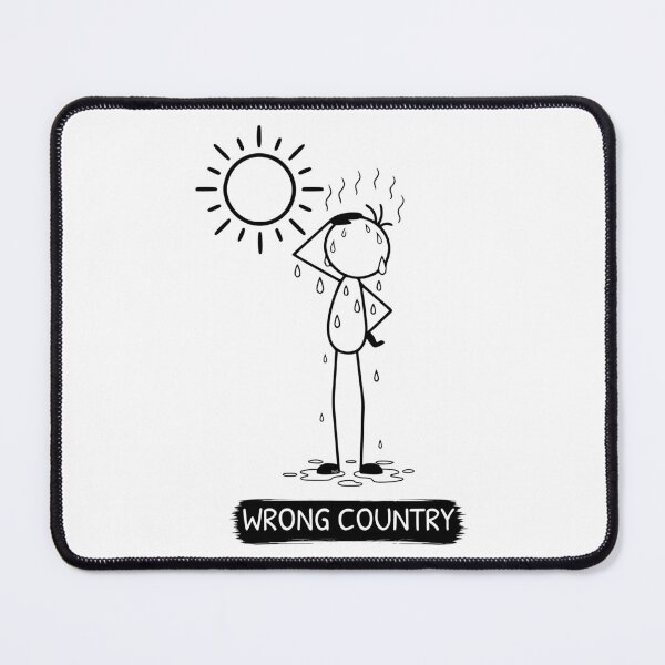 Item preview, Funny Hot Weather T-Shirt | Wrong Country | Summer Humour | Minimalist Stick Figure designed and sold by Pebl-Co.
