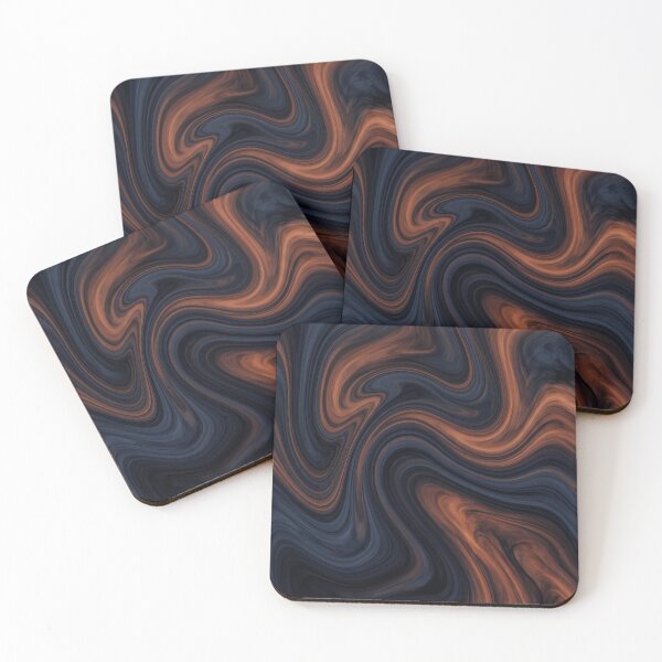 Item preview, Liquid Abstract in Charcoal and Copper — Moody Marble Art designed and sold by SeamPix.